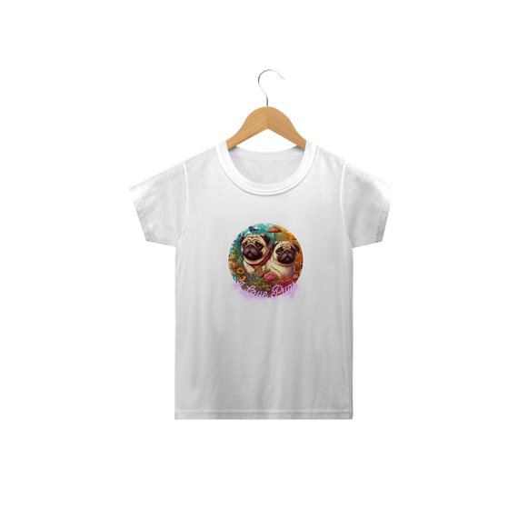 Camiseta Infantil - I Love Pugs