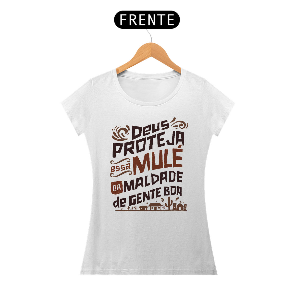 Nome do produto: Camiseta Baby Long Deus Proteja Essa Mule 