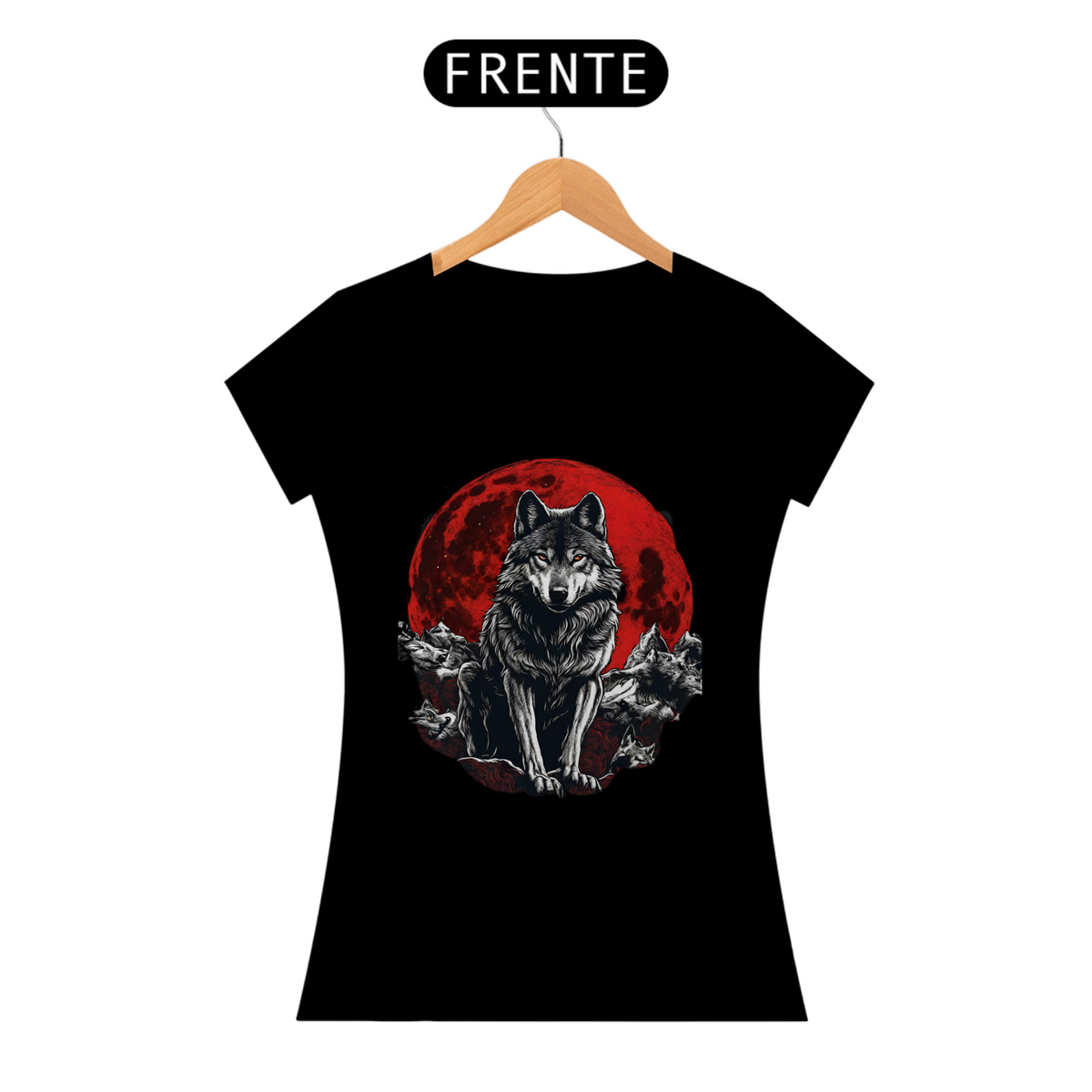 Nome do produto: Blood moon wolf - baby look 