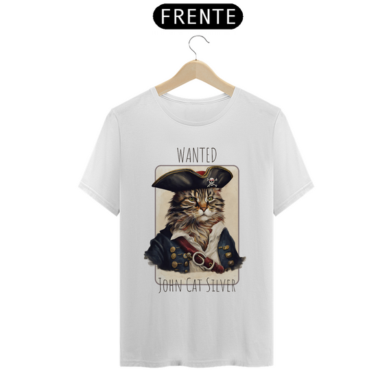 Camiseta - Wanted John Cat Silver
