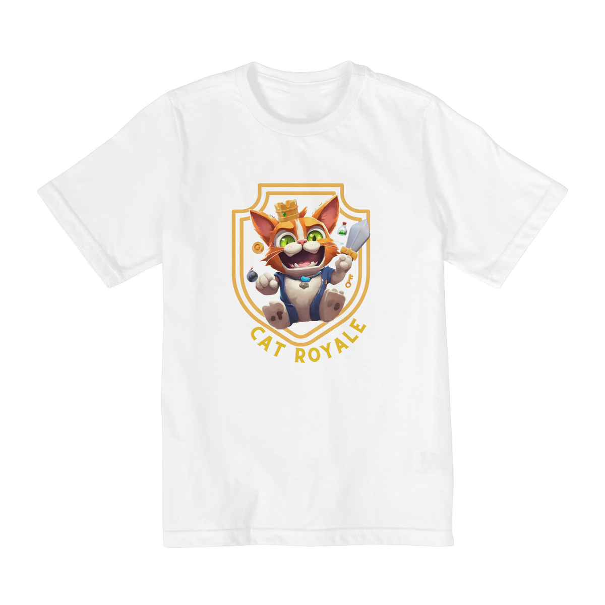 Nome do produto: Camiseta Infantil (10 aos 14) - Cat Royale