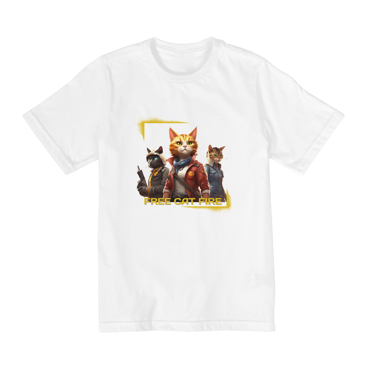 Nome do produto: Camiseta Infantil (10 aos 14) - Free Cat Fire