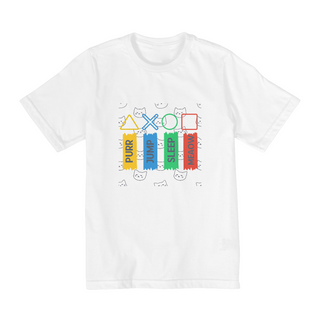 Camiseta Infantil (10 aos 14) - Purr, Jump, Sleep, Meaow