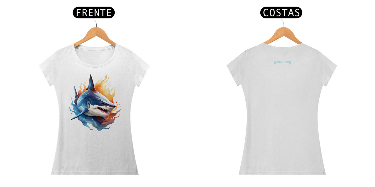 Nome do produto: Camiseta Baby Long Quality Great White Shark