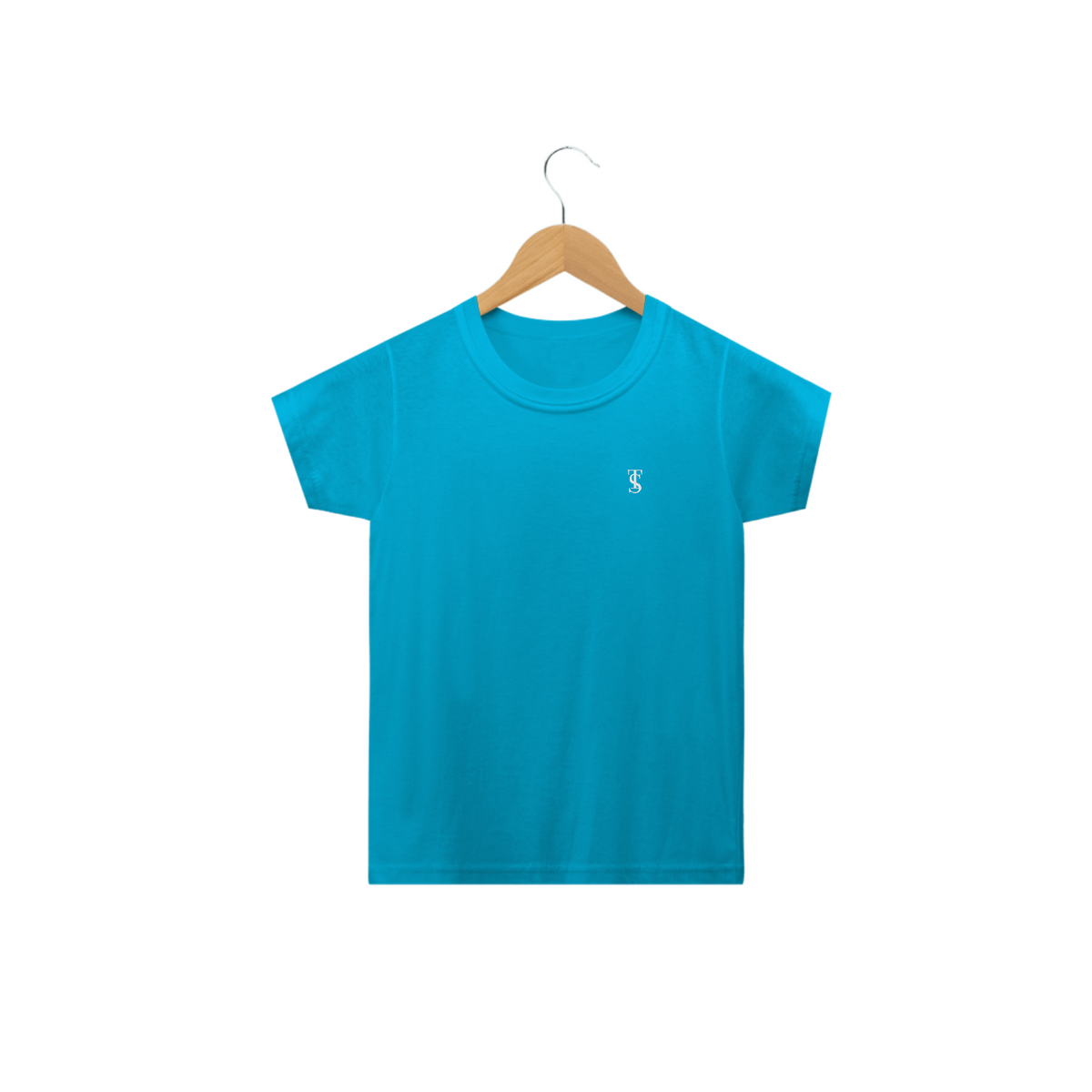 Nome do produto: Camiseta Básica Infantil Azul Turquesa