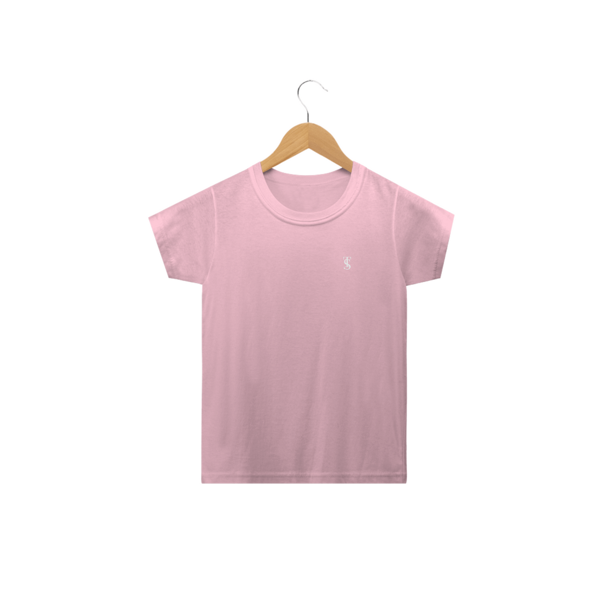 Nome do produto: Camiseta Básica Infantil Rosa bebe