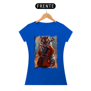 Nome do produtoCamiseta Baby Look Tigre no Violino