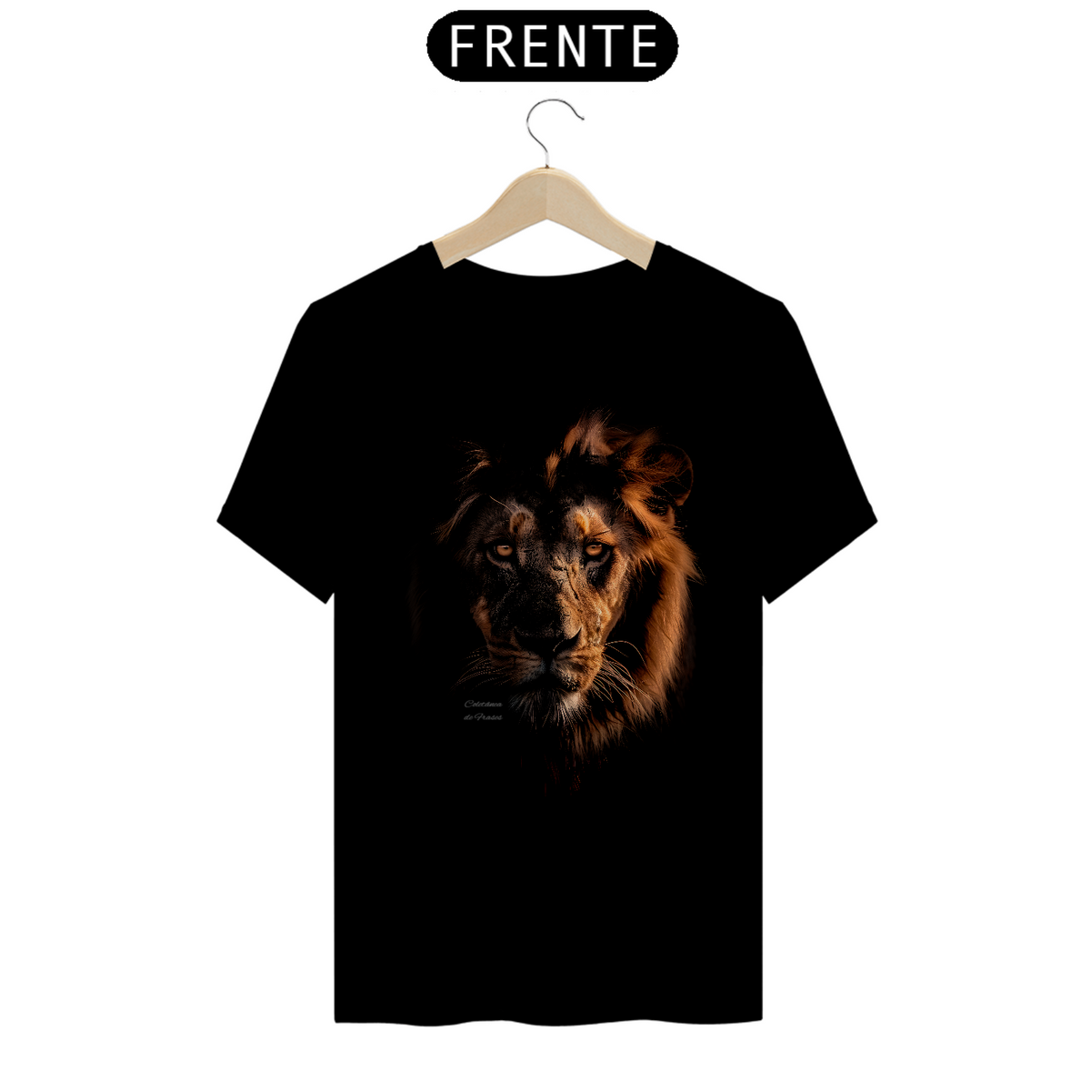 Nome do produto: Camiseta Preta Unissex Leão Solitário