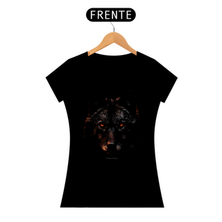 Camiseta Preta Baby Look Lobo Black