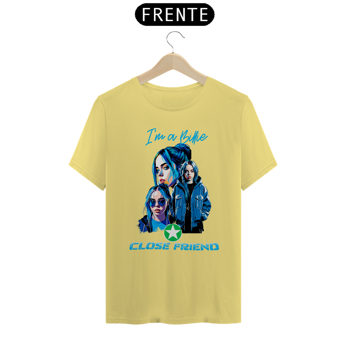 Nome do produto: CAMISETA I\'M BILLIE CLOSE FRIEND ESTONADA 