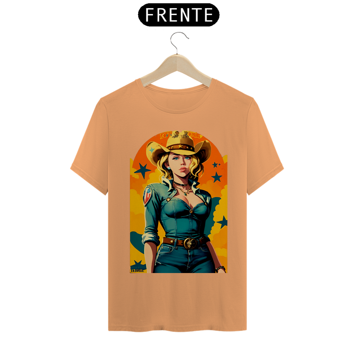 Nome do produto: CAMISETA MILEY WESTERN ESTONADA