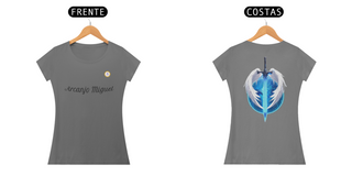 Nome do produtoCAMISETA FEM BABY LONG ESTONADA - ARCANJO MIGUEL - COLEÇÃO 7 RAIOS