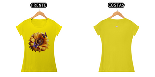 Nome do produtoCAMISETA FEM BABY LONG QUALITY - GIRASSOL e BORBOLETAS - COLEÇÃO RAIO SOLAR