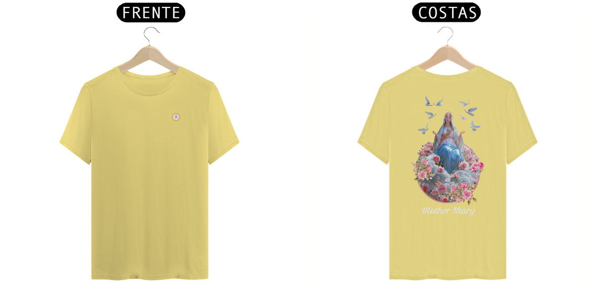 Nome do produto: T-SHIRT ESTONADA UNISSEX - MÃE MARIA - COLEÇÃO 7 RAIOS