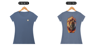 Nome do produtoCAMISETA FEM BABY LONG ESTONADA - LEÃO - COLEÇÃO ARQUÉTIPOS