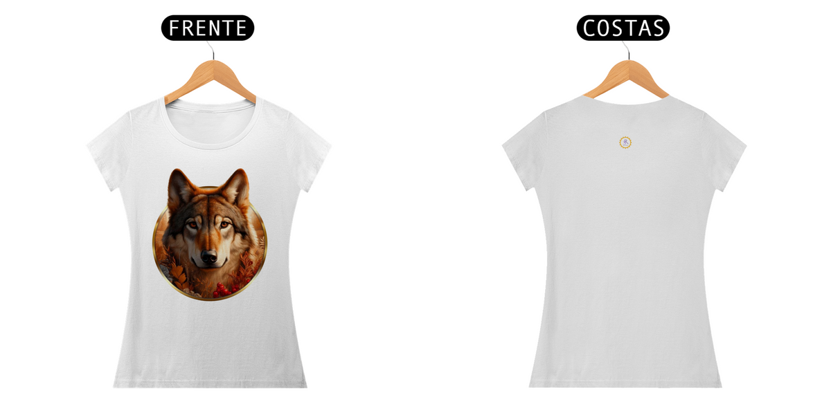 Nome do produto: CAMISETA FEM BABY LONG QUALITY - LOBO - COLEÇÃO ARQUÉTIPOS