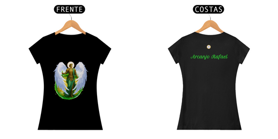 CAMISETA FEM BABY LONG PRIME - ARCANJO RAFAEL - COLEÇÃO 7 RAIOS