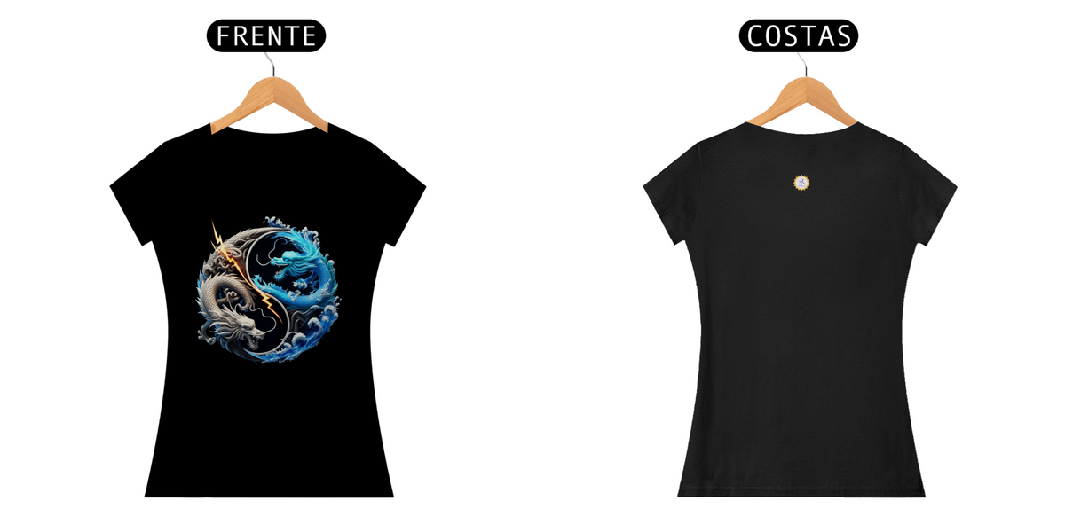 Nome do produto: CAMISETA FEM BABY LONG QUALITY - YING YANG - COLEÇÃO ARQUÉTIPOS