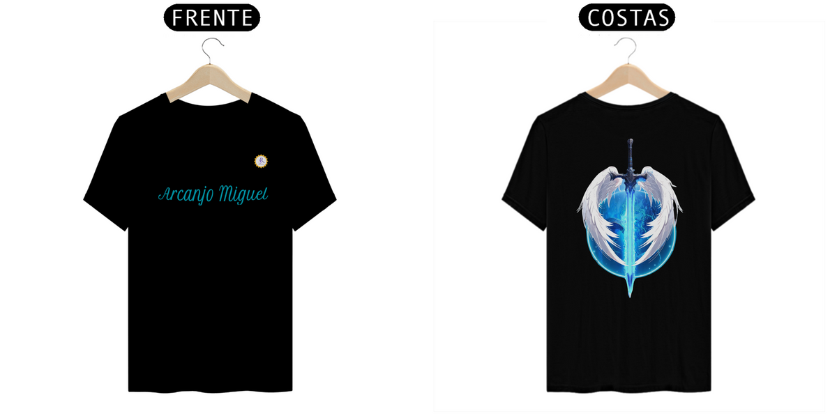 Nome do produto: CAMISETA FEM BABY LONG PRIME - ARCANJO MIGUEL - COLEÇÃO 7 RAIOS