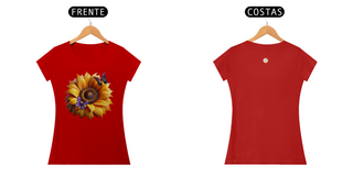 Nome do produtoCAMISETA FEM BABY LONG QUALITY - GIRASSOL e BORBOLETAS - COLEÇÃO RAIO SOLAR