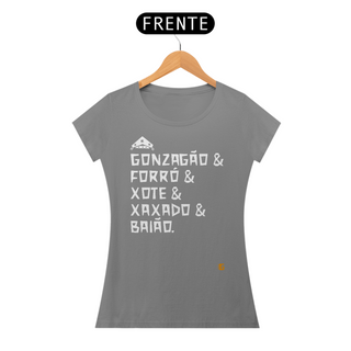 Nome do produtoCamisa Feminina Gonzagão & Forró - Texto Branco