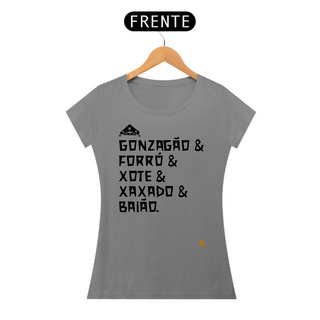 Camisa Feminina Gonzagão & Forró - Texto Preto