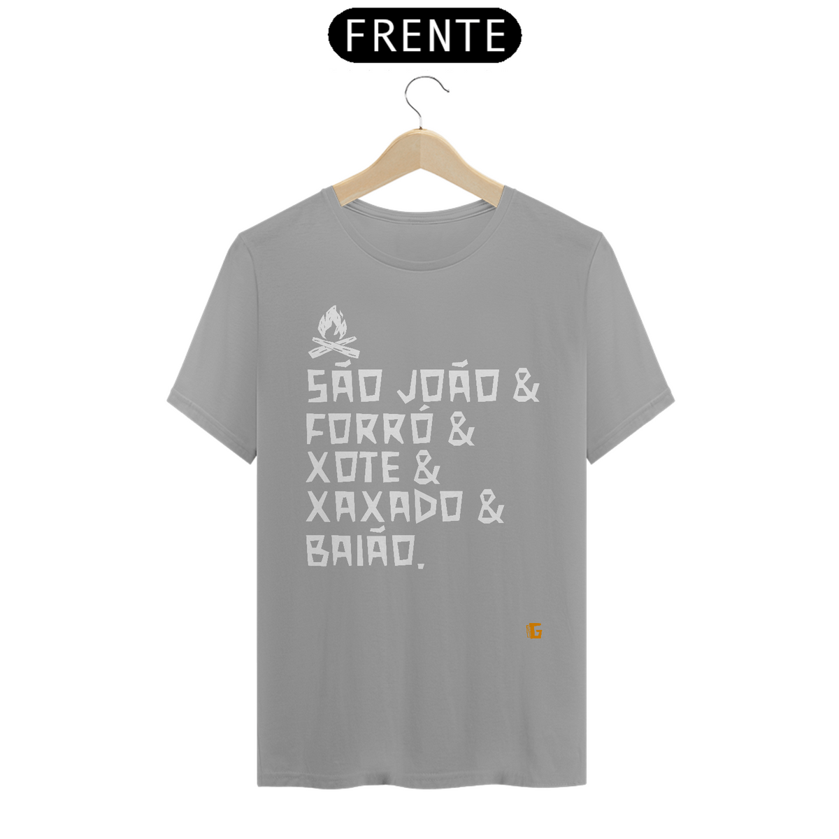 Nome do produto: Camisa Masculina São João & Forró - Texto Branco