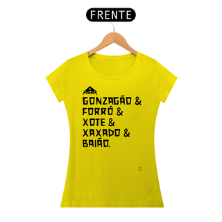 Camisa Feminina Gonzagão & Forró - Texto Preto