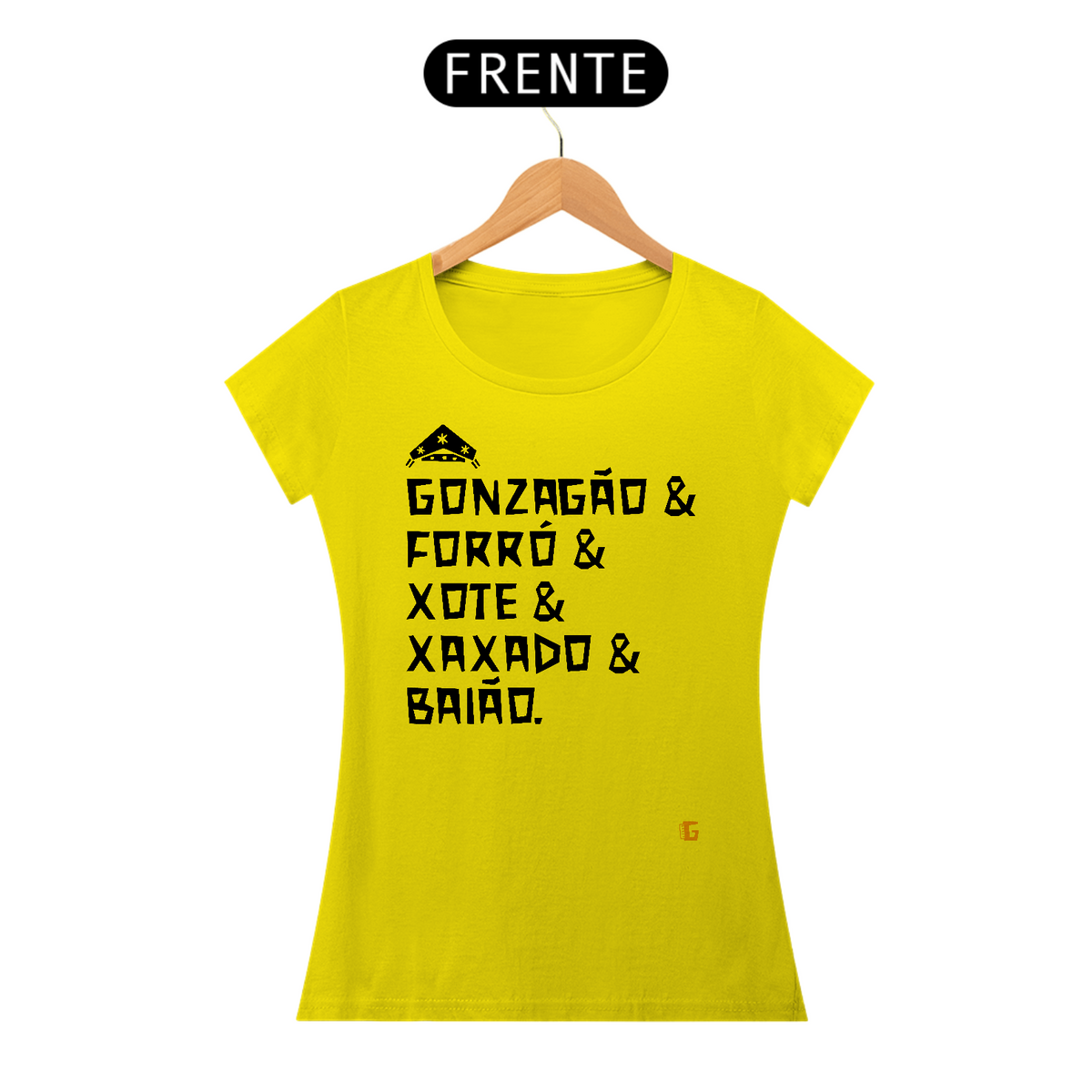Nome do produto: Camisa Feminina Gonzagão & Forró - Texto Preto