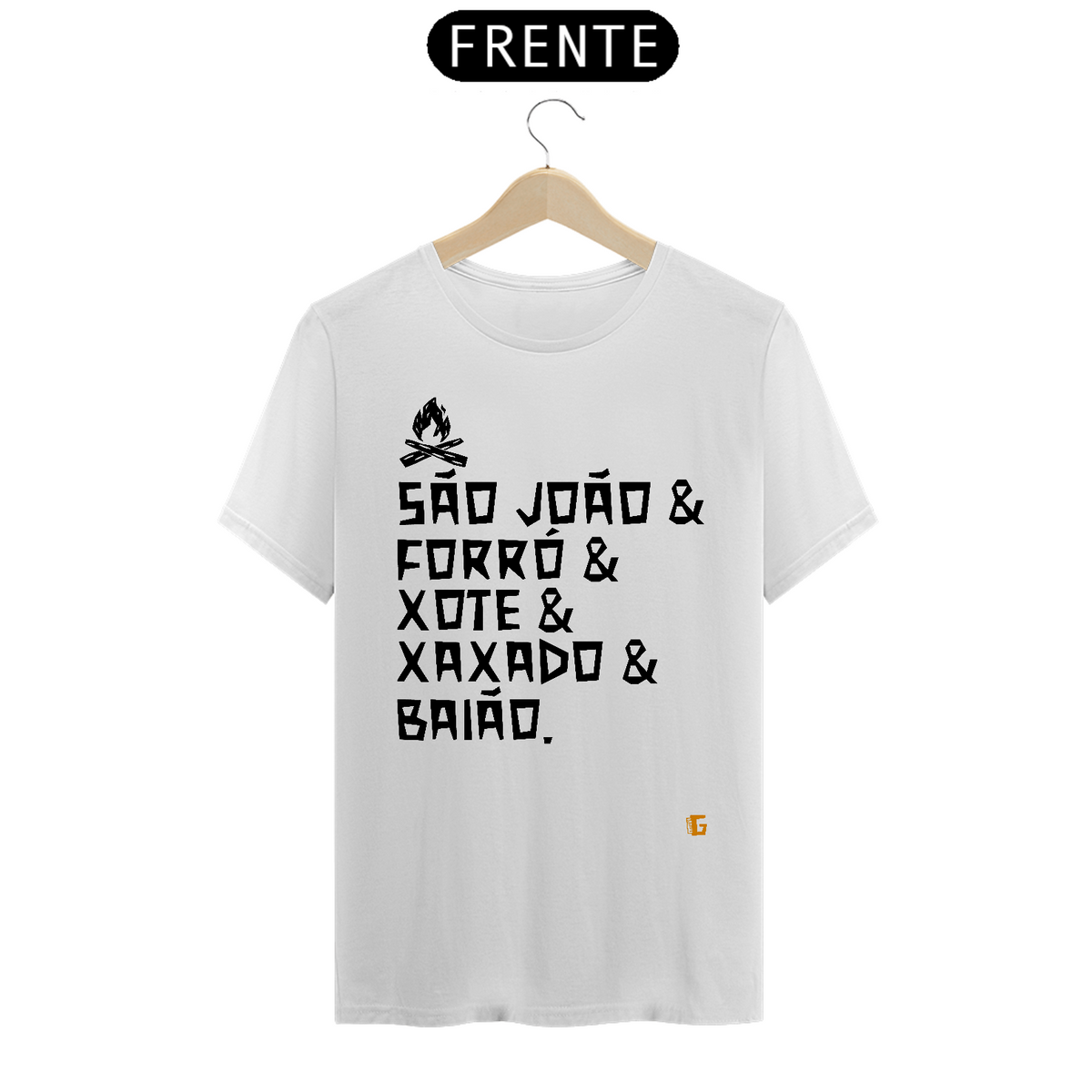 Nome do produto: Camisa Masculina São João & Forró - Texto Preto