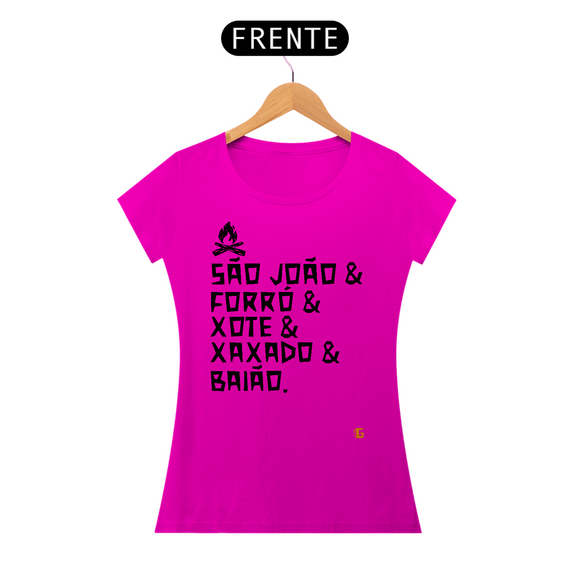 Camisa Feminina São João & Forró - Texto Preto