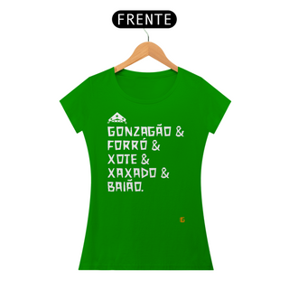 Nome do produtoCamisa Feminina Gonzagão & Forró - Texto Branco