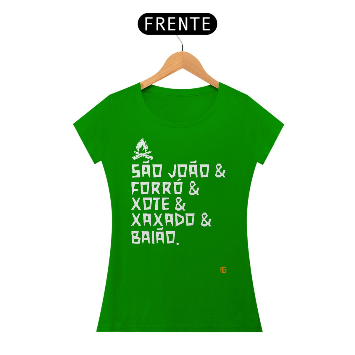 Nome do produto: Camisa Feminina São João & Forró - Texto Branco