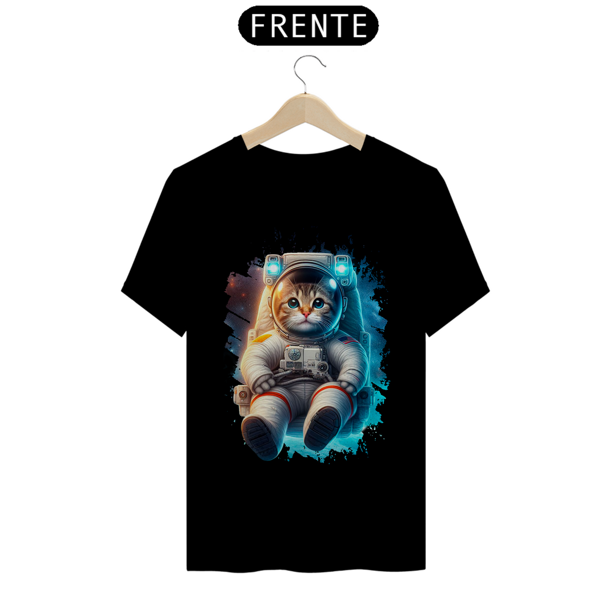 Nome do produto: Camiseta Gato Astronauta
