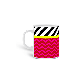 Caneca Chevron Pink and Red