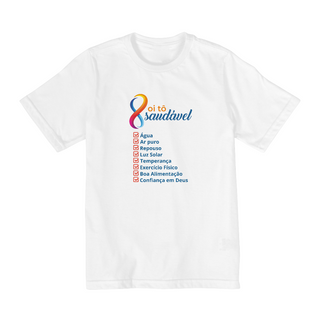 CAMISETA INFANTIL TAMANHO 2 A 8 OI TÔ SAUDÁVEL