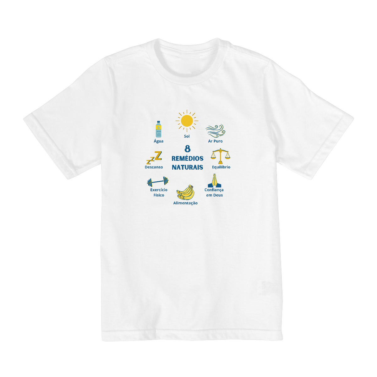 Nome do produto: CAMISETA INFANTIL TAMANHO 10 A 14 - 8 REMÉDIOS NATURAIS