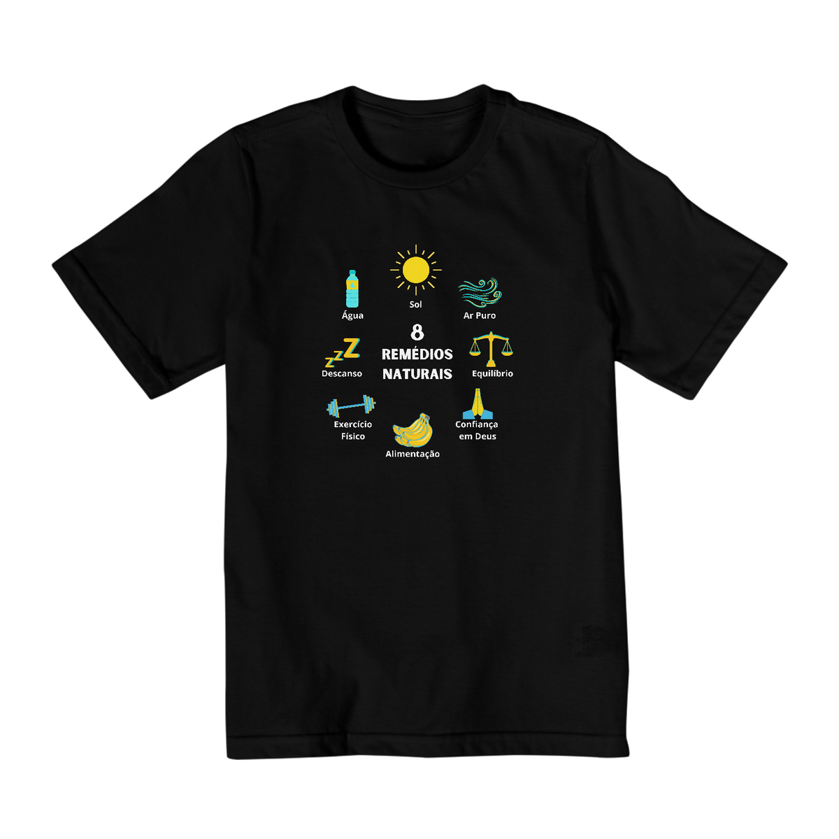 Nome do produto: CAMISETA INFANTIL TAMANHO 10 A 14- 8 REMÉDIOS NATURAIS