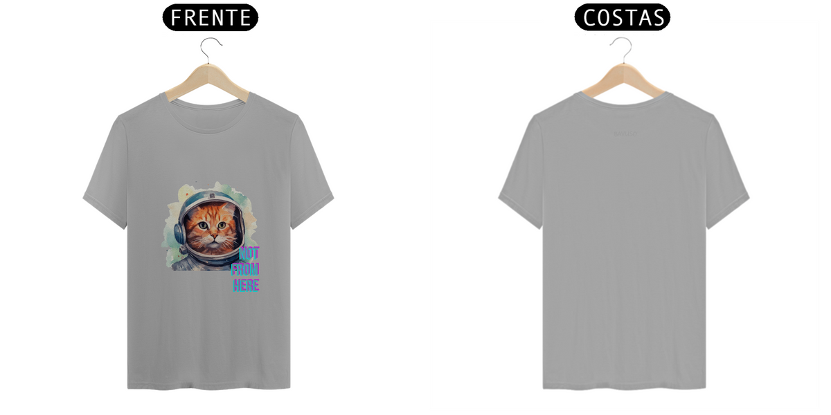 Nome do produto: T-Shirt Casual Quality Gato Espacial