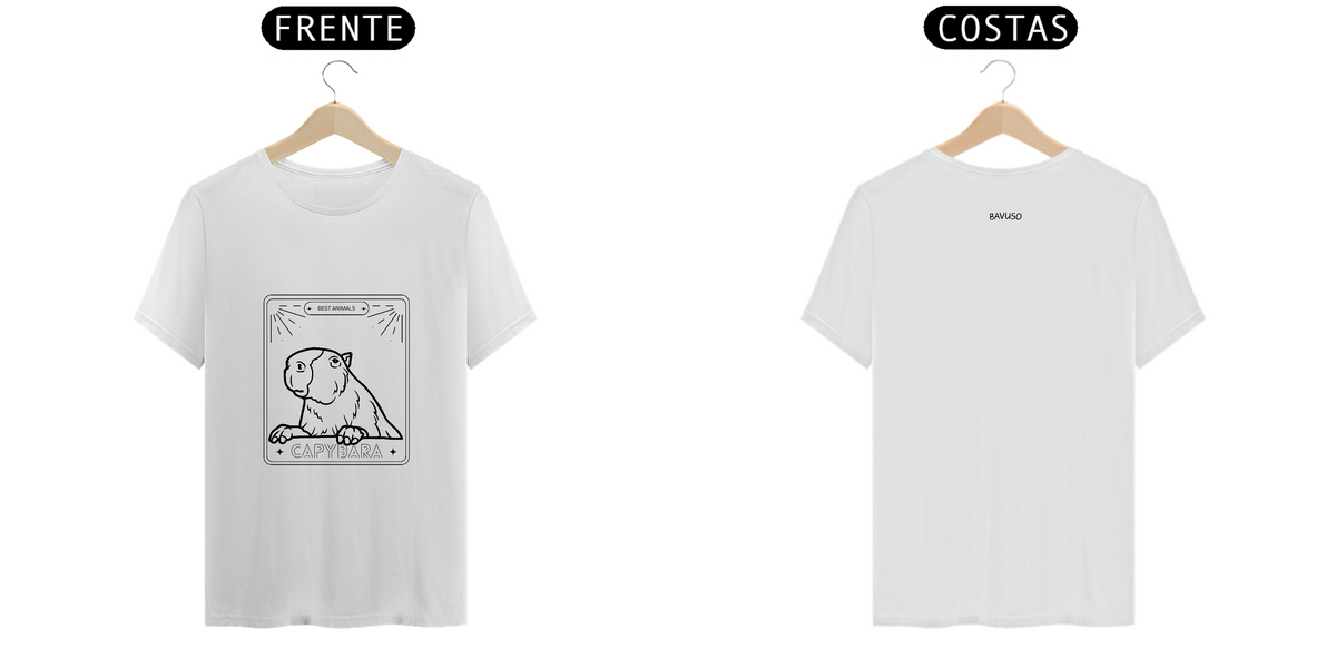 Nome do produto: T-Shirt Tecido Premium Prime Capivara Branca