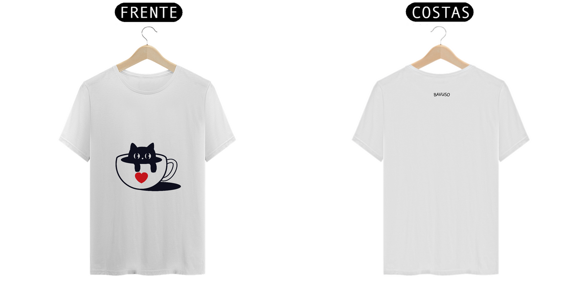 Nome do produto: T-Shirt Casual Quality Gatinho na Xícara