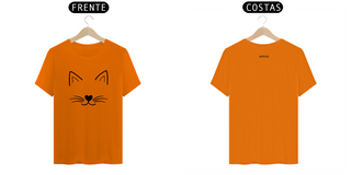 Nome do produtoT-Shirt Casual Quality Orelha e Bigode Gatinho Estampa Preta 