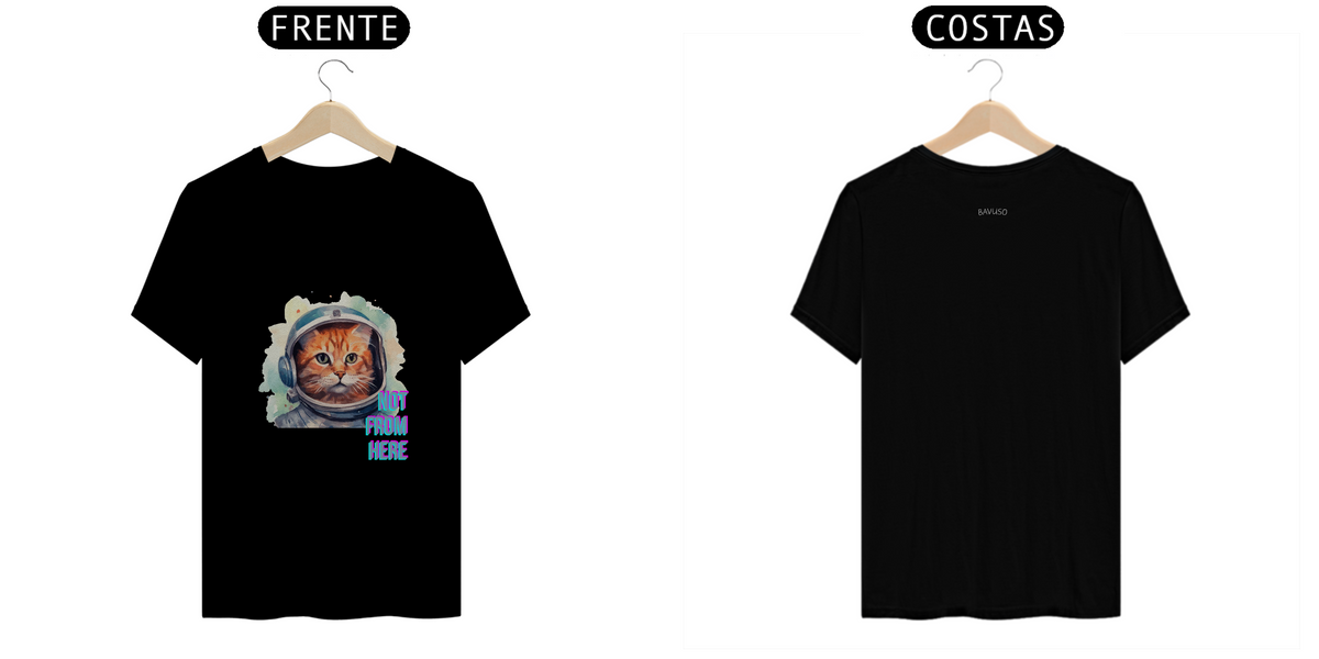 Nome do produto: T-Shirt Versátil Classic Gato Espacial