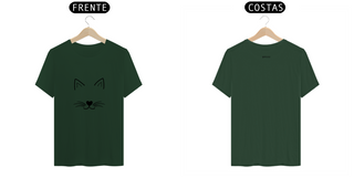 Nome do produtoT-Shirt Versátil Classic Orelha e Bigode Gatinho Estampa Preta