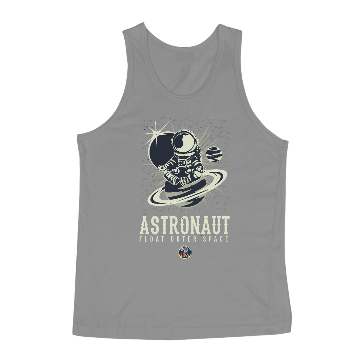 Nome do produto: CAMISETA REGATA CLASSIC - ASTRONAUT FLOAT OUTER SPACE - BRAZIL UFO