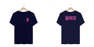 Nome do produtoCamiseta Plus Size - Wicked Logo Lateral Pink (Frente e Costas)