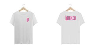 Camiseta Plus Size - Wicked Logo Lateral Pink (Frente e Costas)