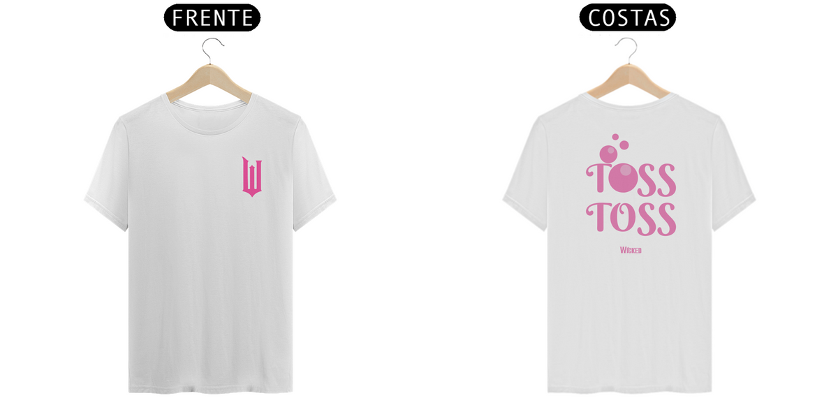 Nome do produto: Camiseta - Wicked Logo Lateral Pink / Toss Toss (Frente e Costas)