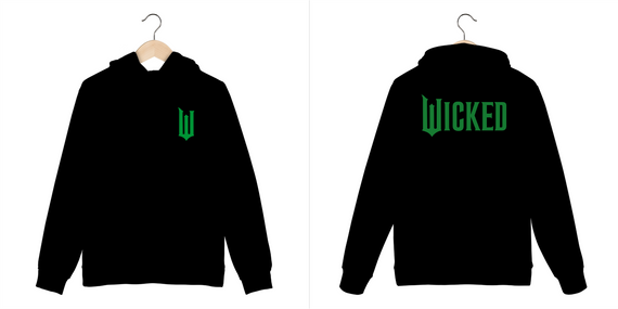 Moletom Canguru - Wicked Logo Lateral (Frente e Costas)