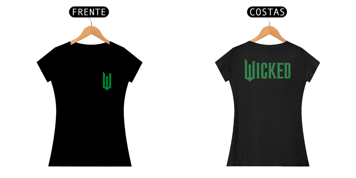 Nome do produto: Camiseta Feminina - Wicked Logo Lateral (Frente e Costas)